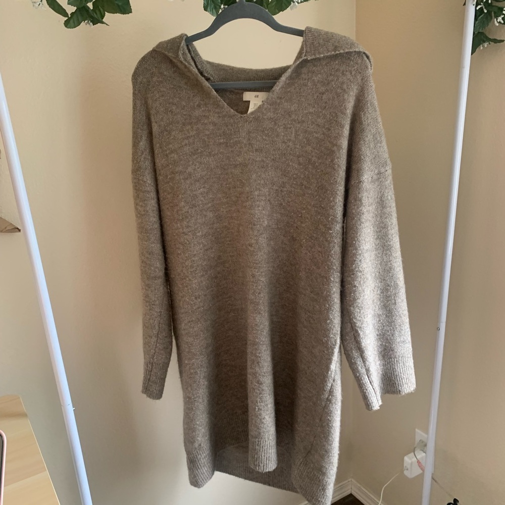 H&M Brown Collared Sweater Dress